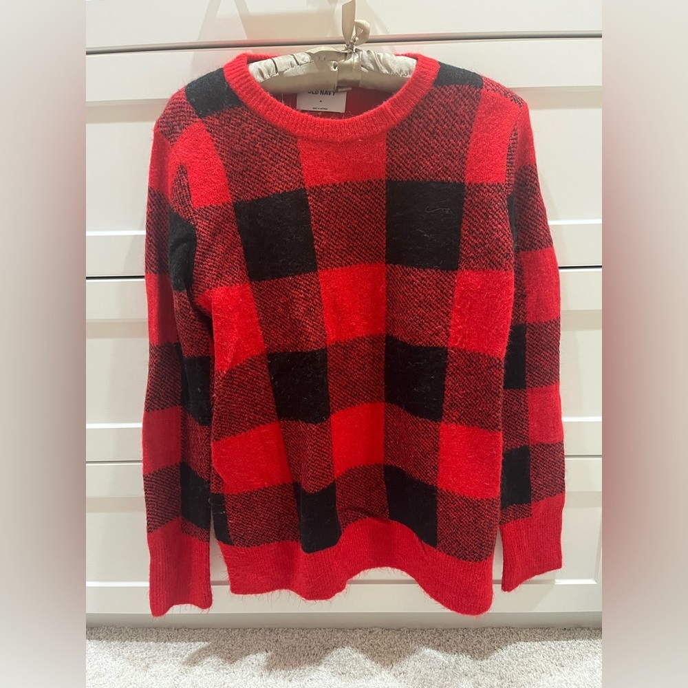 Old Navy Plaid Christmas Sweater, medium